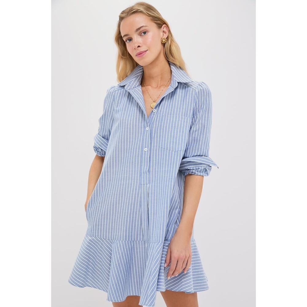 TUCKERNUCK Blue Stripe Callahan Shirt Dress Size S NWT Retail $148 Tuckernuck